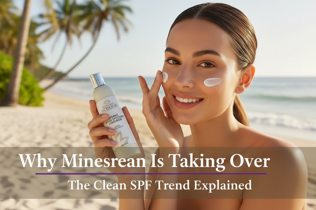 Woman applying reef-safe mineral sunscreen outdoors — Glowarua Organic Sunscreen SPF 40+ with Non-Nano Zinc Oxide