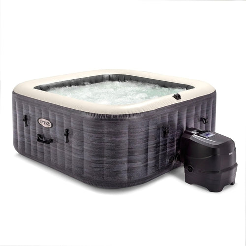 “Greystone Inflatable 4-Person Hot Tub Spa Kit – Portable Fiber-Tech Jacuzzi with Maintenance Kit”
