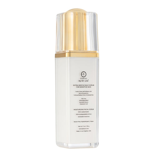 Gentle Daily Facial Scrub for Sensitive Skin – Hydrating Aloe Vera & Hyaluronic Acid Cleanser with Biodegradable Jojoba Beads