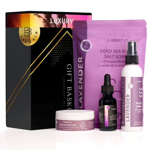 Innatus Lavender gift set with various products on a white background