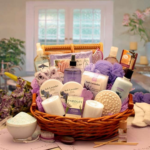 Luxury Lavender Spa Gift Basket for Women – Relaxation, Stress Relief & Self-Care Pamper Set