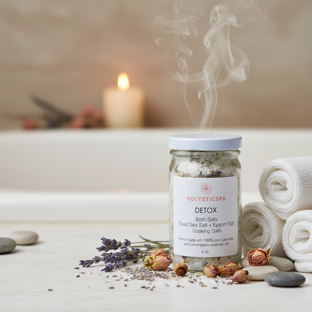 “Detox Bath Salt – Relaxing & Mineral-Rich Soak with Lemongrass & Lavender”