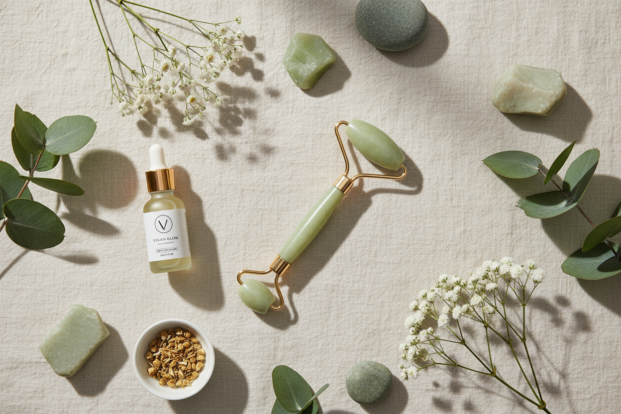 Natural Jade Stone Facial Roller - Lymphatic Drainage Massager