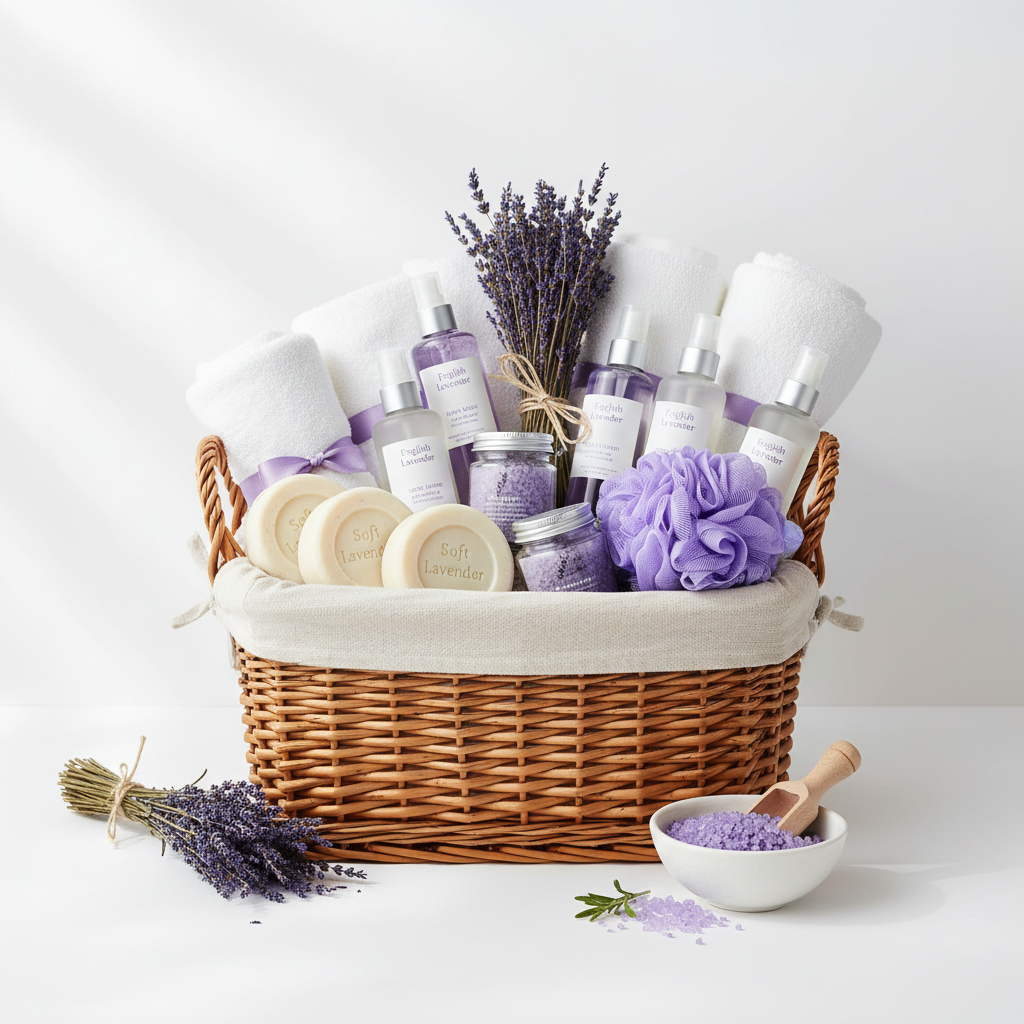 Luxury Lavender Spa Gift Basket for Women – Relaxation, Stress Relief & Self-Care Pamper Set