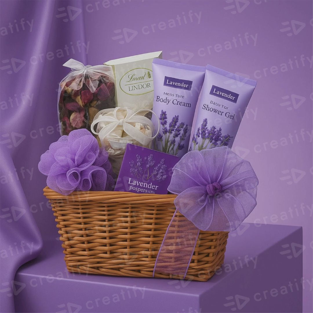 Sweet Bloom Gift Set With Purple Background