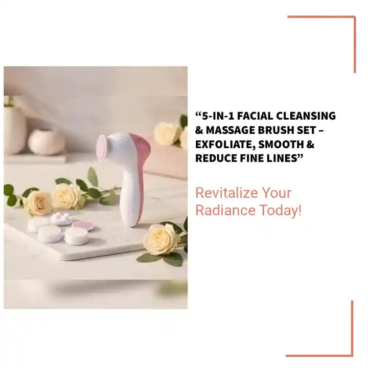&ldquo;5-in-1 Facial Cleansing &amp; Massage Brush Set &ndash; Exfoliate, Smooth &amp; Reduce Fine Lines&rdquo; by@Outfy