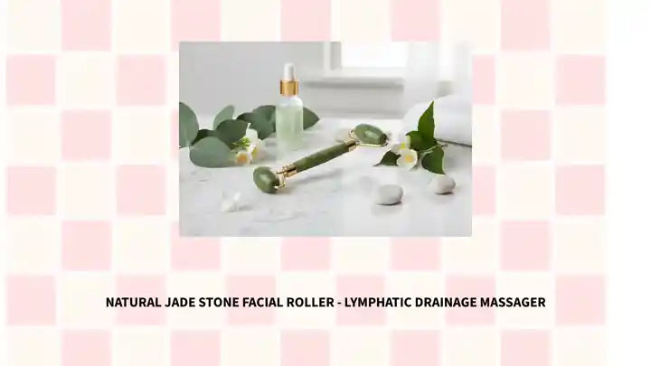 Natural Jade Stone Facial Roller - Lymphatic Drainage Massager by@Outfy