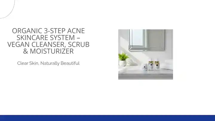 Organic 3-Step Acne Skincare System &ndash; Vegan Cleanser, Scrub & Moisturizer by@Outfy