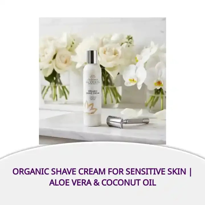 Organic Shave Cream for Sensitive Skin | Aloe Vera & Coconut Oil - Glowarua