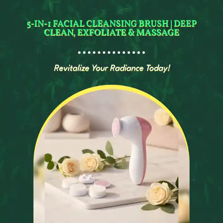 5‑in‑1 Facial Cleansing Brush | Deep Clean, Exfoliate &amp; Massage by@Outfy