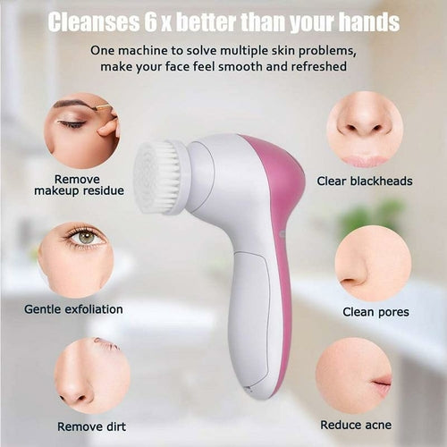 “5-in-1 Facial Cleansing & Massage Brush Set – Exfoliate, Smooth & Reduce Fine Lines”
