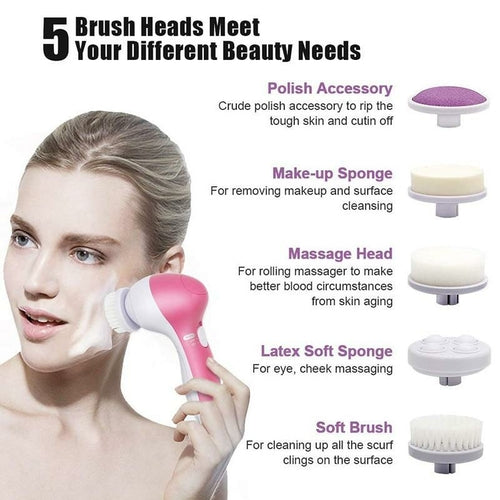 “5-in-1 Facial Cleansing & Massage Brush Set – Exfoliate, Smooth & Reduce Fine Lines”