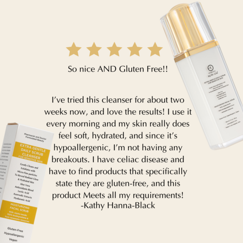 Gentle Daily Facial Scrub for Sensitive Skin – Hydrating Aloe Vera & Hyaluronic Acid Cleanser with Biodegradable Jojoba Beads