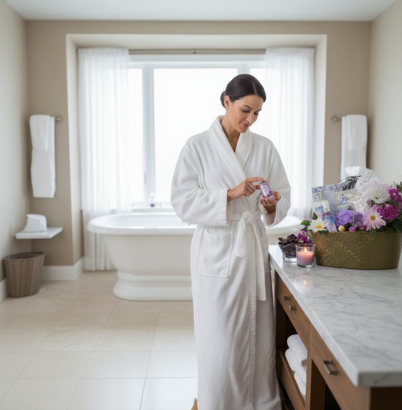 Lavender Spa Gift Assortment – Luxury Relaxation Basket for Women